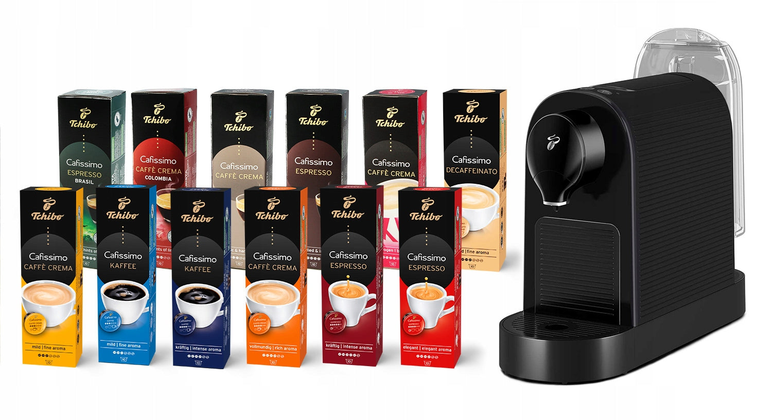 Ekspres ciśnieniowy Tchibo Cafissimo PURE+ (czarny) 120 kapsułek(Ekspres ciśnieniowy Tchibo Cafissimo PURE+ (czarny) 120 kapsułek)