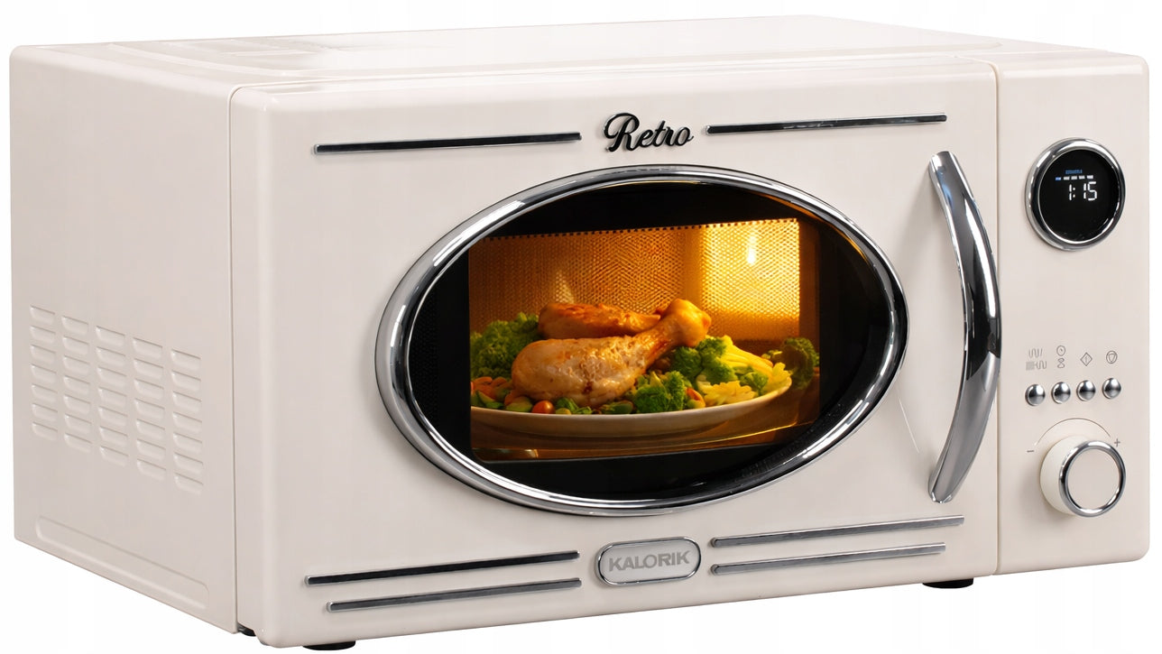 Kalorik KUCHENKA MIKROFALOWA Z GRILLEM 20L 800W RETRO LED 12 PROGRAMÓW SZYBKA(KUCHENKA MIKROFALOWA Z GRILLEM 20L 800W RETRO LED 12 PROGRAMÓW SZYBKA)