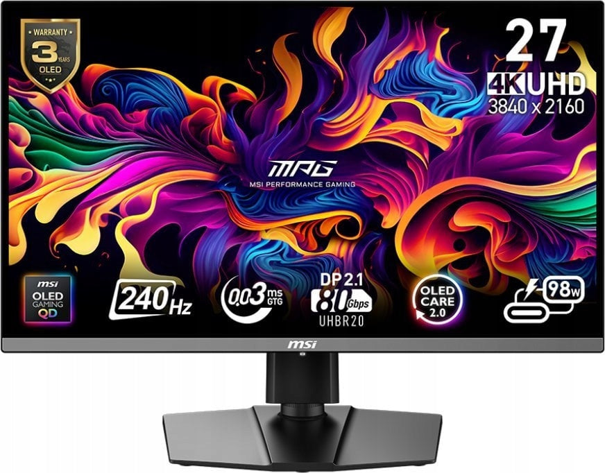 MSI Monitor Gamingowy MSI MPG 272URX QD OLED 3840 x 2160 (UHD 4K) 240 Hz