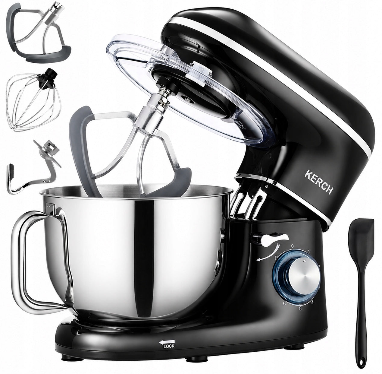 ROBOT KUCHENNY PLANETARNY MIKSER Z MISĄ KERCH MYCHEF 4000W BLACK 6,2L(ROBOT KUCHENNY PLANETARNY MIKSER Z MISĄ KERCH MYCHEF 4000W BLACK 6)