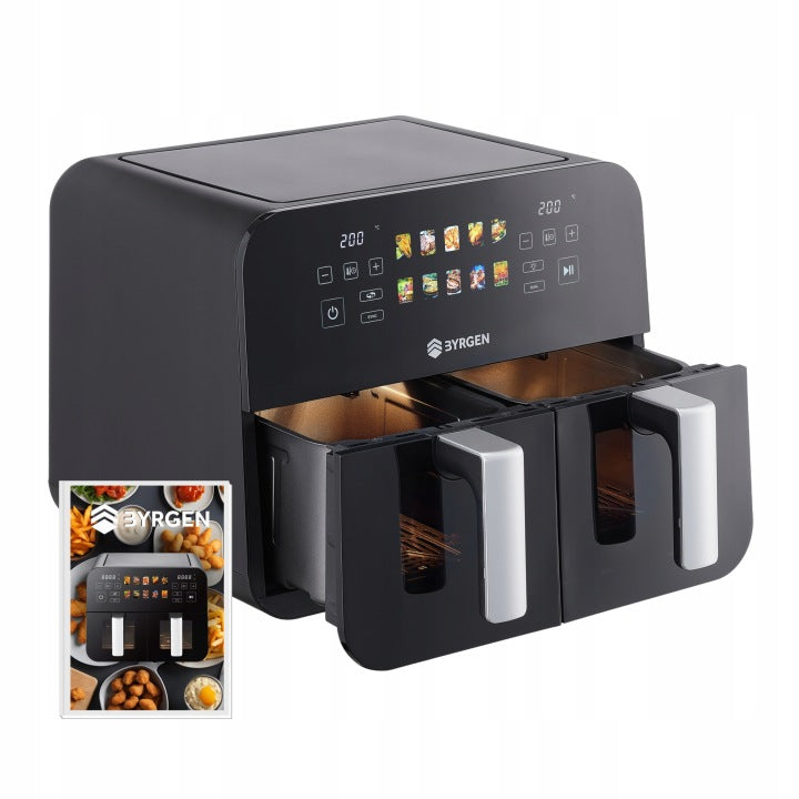Byrgen Frytkownica Beztłuszczowa Air Fryer BYRGEN 9L dwukomorowa 2400W suszarka(Frytkownica Beztłuszczowa Air Fryer BYRGEN 9L dwukomorowa 2400W suszarka')