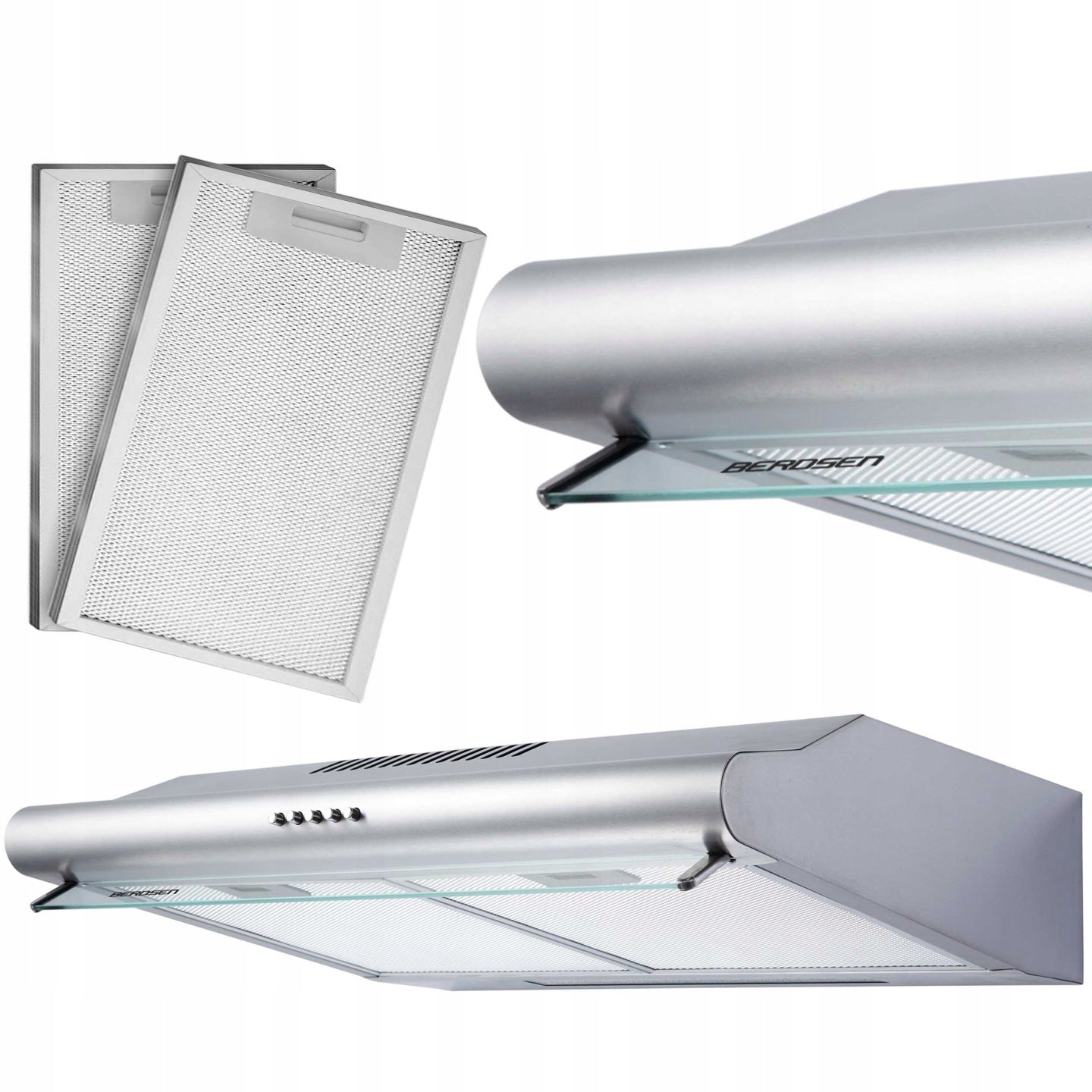 OKAP PODSZAFKOWY KUCHENNY WĘGLOWY 60cm BERDSEN INOX 10A(49，8 cm/OKAP PODSZAFKOWY KUCHENNY WĘGLOWY 60cm BERDSEN INOX 10A)