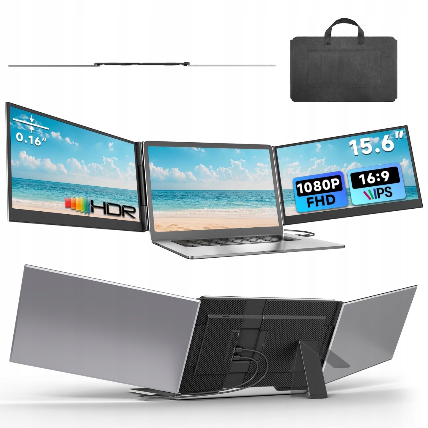 Monitor do Laptopa P7 15,6'' FHD IPS USB-C HDMI Ekran Rozszerzający